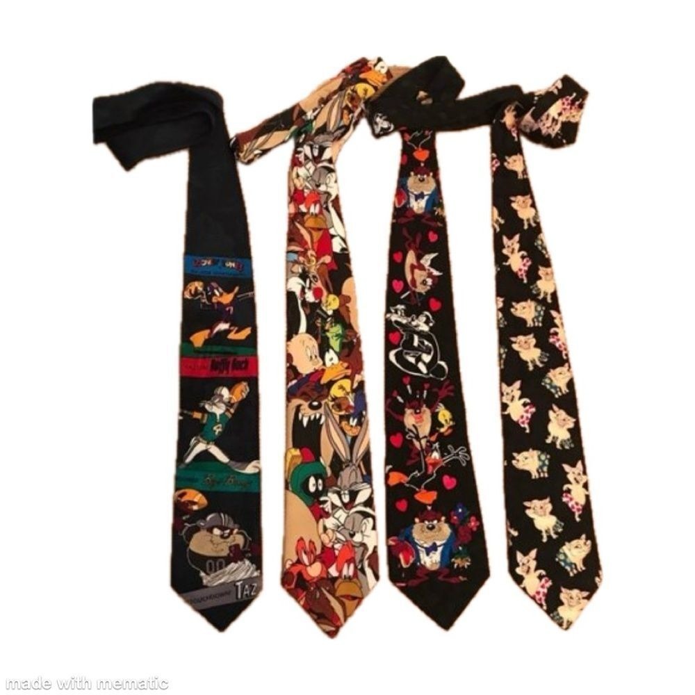 Looney Tunes Men's Vintage Character Neck Tie Bundle‎ Multi Color OS